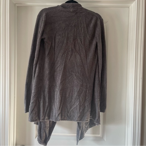 Barefoot Dreams barefoot chic lite neutral gray waterfall cardigan S/M - Picture 7 of 8